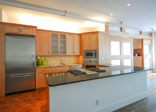 kitchen, adjacent sliding doors